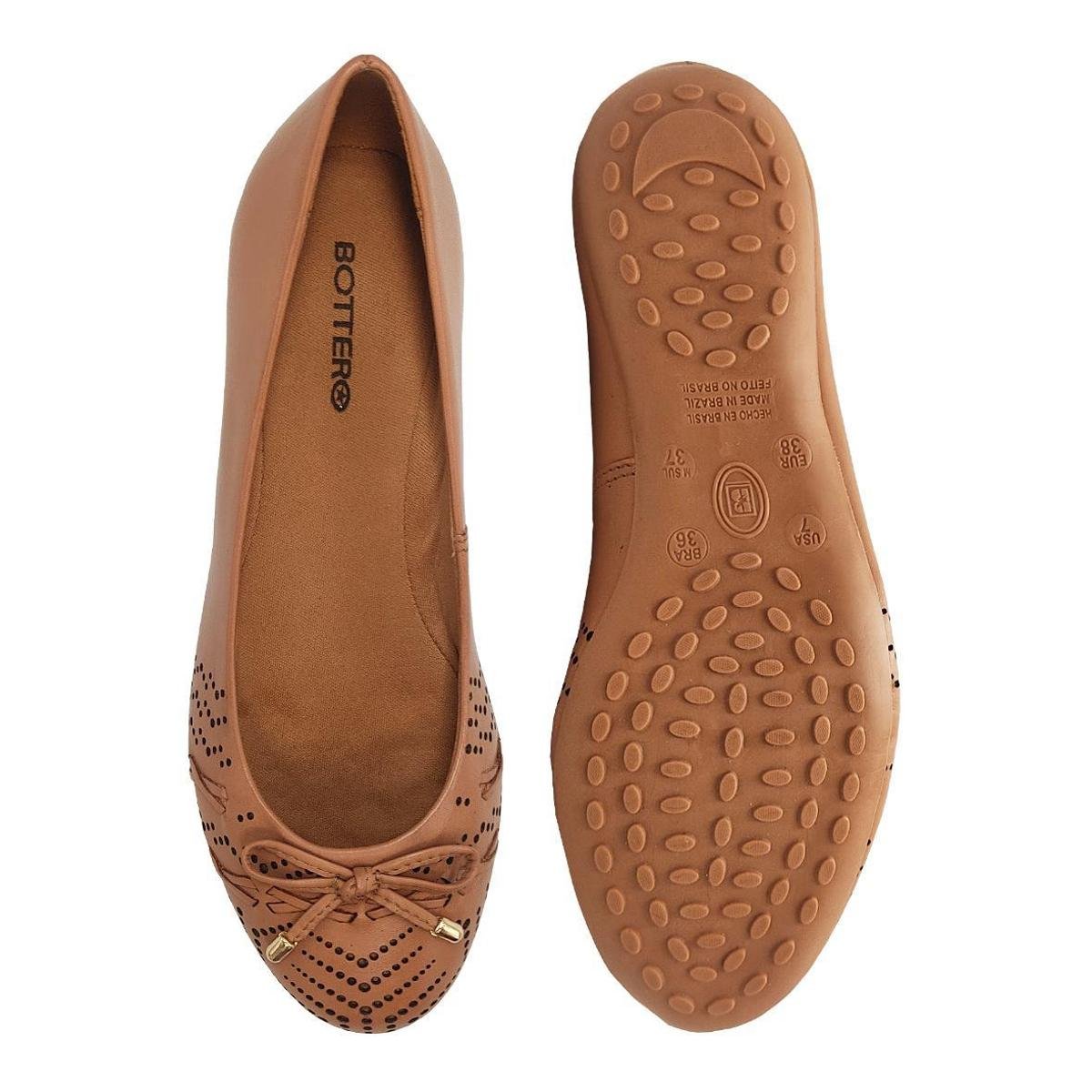 Bottero Bico Redondo Sapatilha Caramelo Bottero Sapatilha Bico