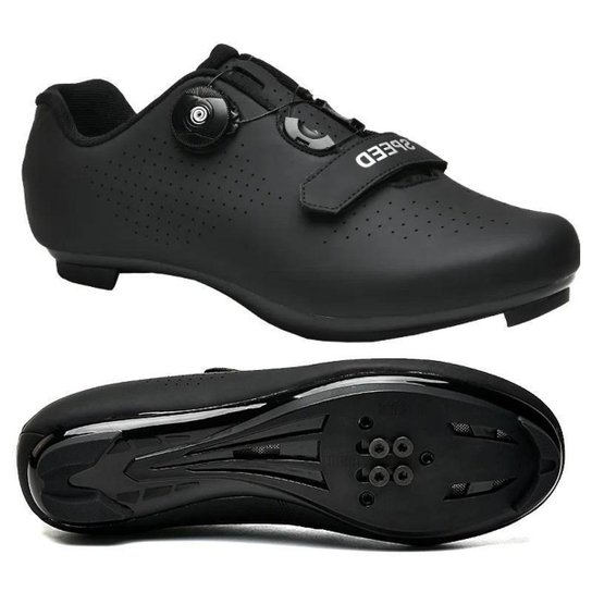 Sapatilha Ciclismo Speed Para Tacos Profissional Unissex - Preto Menor preço em Sapatilha Ciclismo Speed Para Tacos Profissional Unissex - Preto