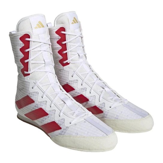 Sapatilha de Boxe adidas HOG 4 BOOTS HP9613 Branco/Vermelho - Branco+Vermelho Menor preço em Sapatilha de Boxe adidas HOG 4 BOOTS HP9613 Branco/Vermelho - Branco+Vermelho