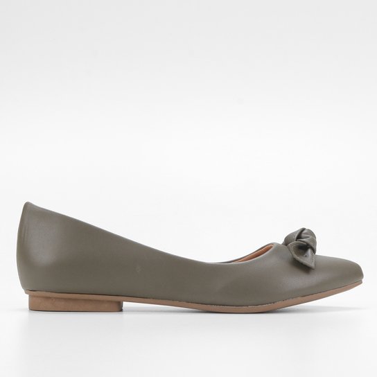 Sapatilha Griffe Laço Pequeno Bico Fino Feminina - Verde Militar é ruim? Sapatilha Griffe Laço Pequeno Bico Fino Feminina - Verde Militar é boa?