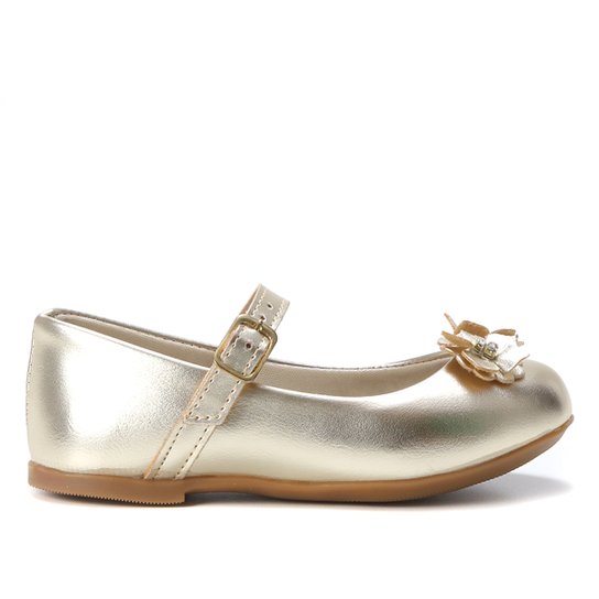 Sapatilha Infantil Magia Flor Verniz Feminina - Dourado Menor preço em Sapatilha Infantil Magia Flor Verniz Feminina - Dourado