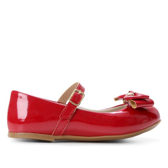 Sapatilha Infantil Menina Magia Laço Candy - Vermelho Menor preço em Sapatilha Infantil Menina Magia Laço Candy - Vermelho