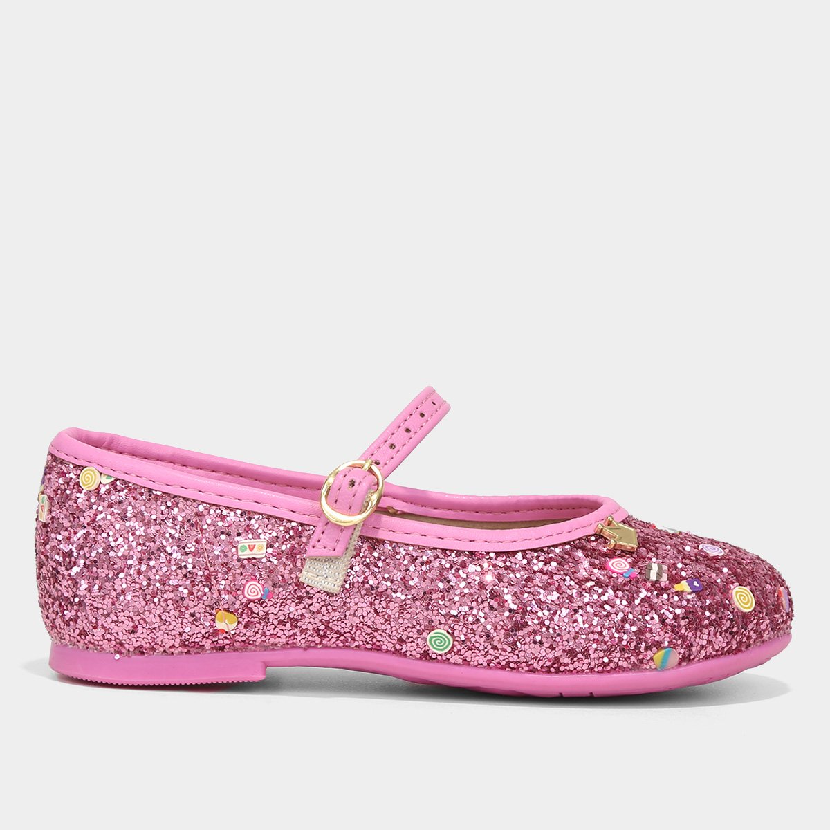 Molekinha Menina Sapatilha Molekinha Glitter Rosa Sapatilha