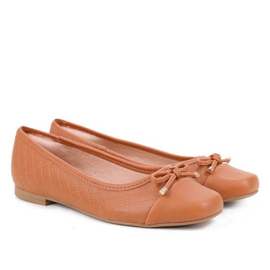 Sapatilha Jelly Bean Matelassê Laço Feminina - Caramelo Menor preço em Sapatilha Jelly Bean Matelassê Laço Feminina - Caramelo