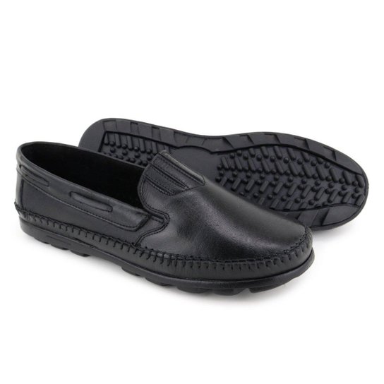 Sapatilha Mocassim Masculino Couro Calce Fácil Confortável