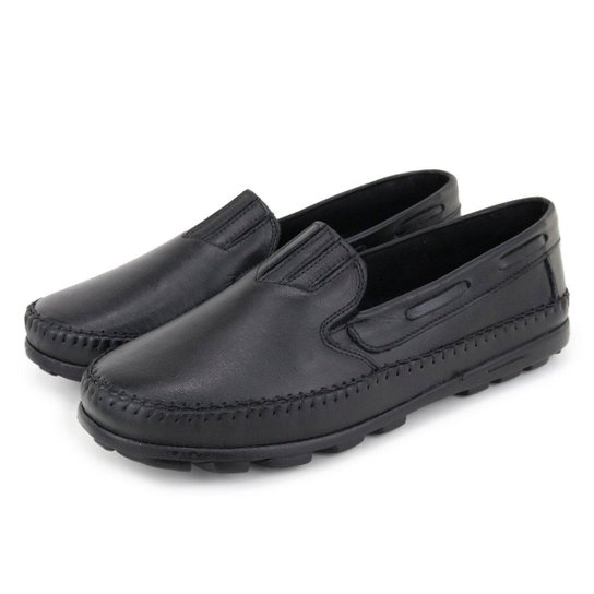 Sapatilha Mocassim Masculino Couro Calce Fácil Confortável