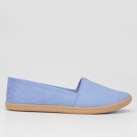 Sapatilha Moleca Acabamento Corda Feminina - Azul Menor preço em Sapatilha Moleca Acabamento Corda Feminina - Azul
