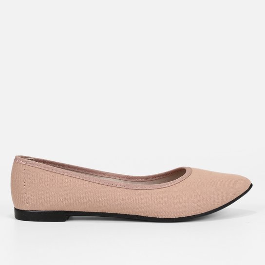 Sapatilha Moleca Bico Fino Básica Feminina - Nude Menor preço em Sapatilha Moleca Bico Fino Básica Feminina - Nude