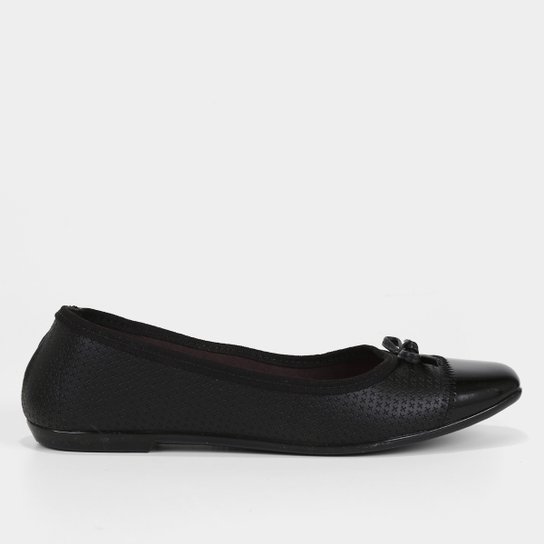 Sapatilha Moleca Bico Quadrado Textura Feminina - Preto Menor preço em Sapatilha Moleca Bico Quadrado Textura Feminina - Preto