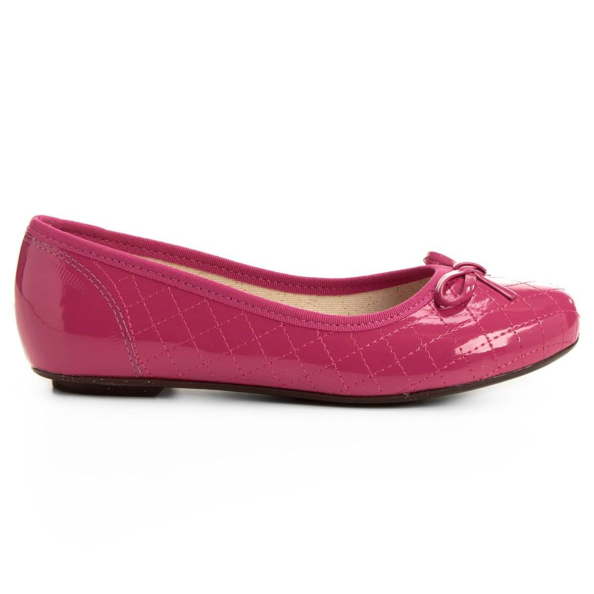 Sapatilha Molekinha Matelassê Verniz Infantil - Pink | Netshoes