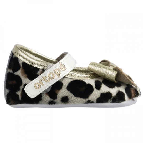 Sapatilha Ortopé Couro Pelo Leopardo - Onça