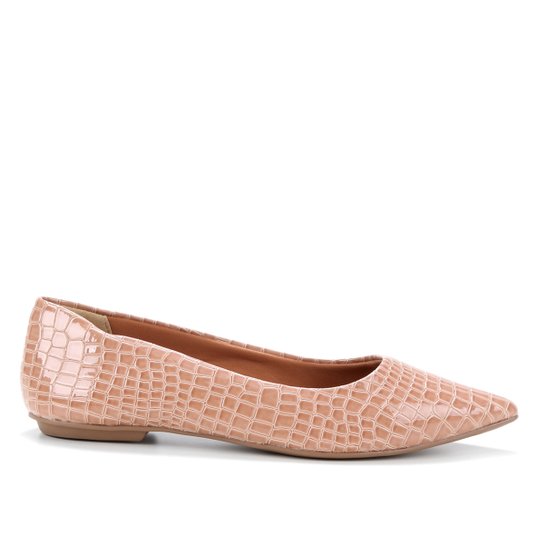 Sapatilha Studio Ana Paula Albany Croco Feminina - Nude Menor preço em Sapatilha Studio Ana Paula Albany Croco Feminina - Nude