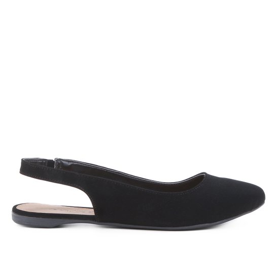 Sapatilha Studio Ana Paula Slingback Feminina - Preto Menor preço em Sapatilha Studio Ana Paula Slingback Feminina - Preto