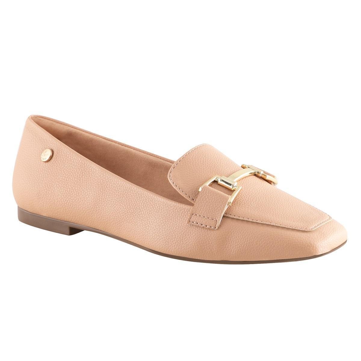 Sapatilha Via Uno Metal Bico Quadrado Feminina Nude Netshoes