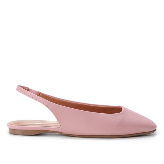 Sapatilha Vizzano Slingback Bico Reto Feminina - Rosa Claro Menor preço em Sapatilha Vizzano Slingback Bico Reto Feminina - Rosa Claro