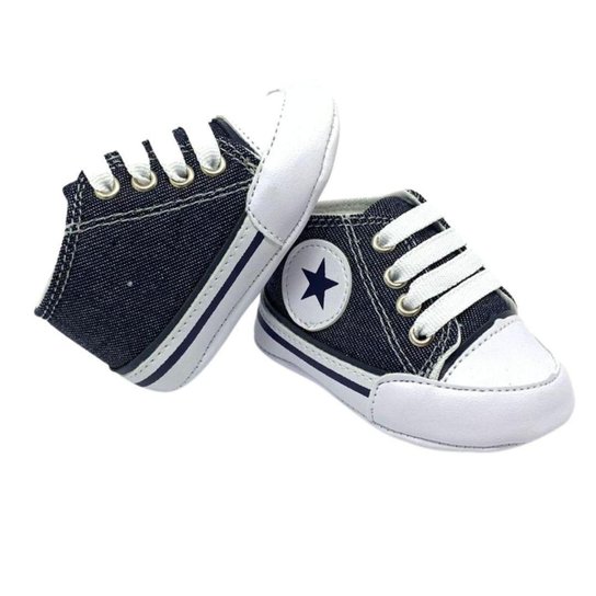Sapatinho De Bebe All Star Cano Alto Unisex Jeans - Jeans Menor preço em Sapatinho De Bebe All Star Cano Alto Unisex Jeans - Jeans