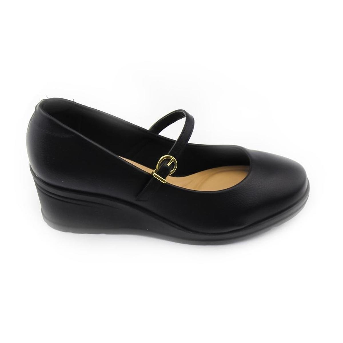 Sapato Anabela Beira Rio 4299-101 Preto Netshoes