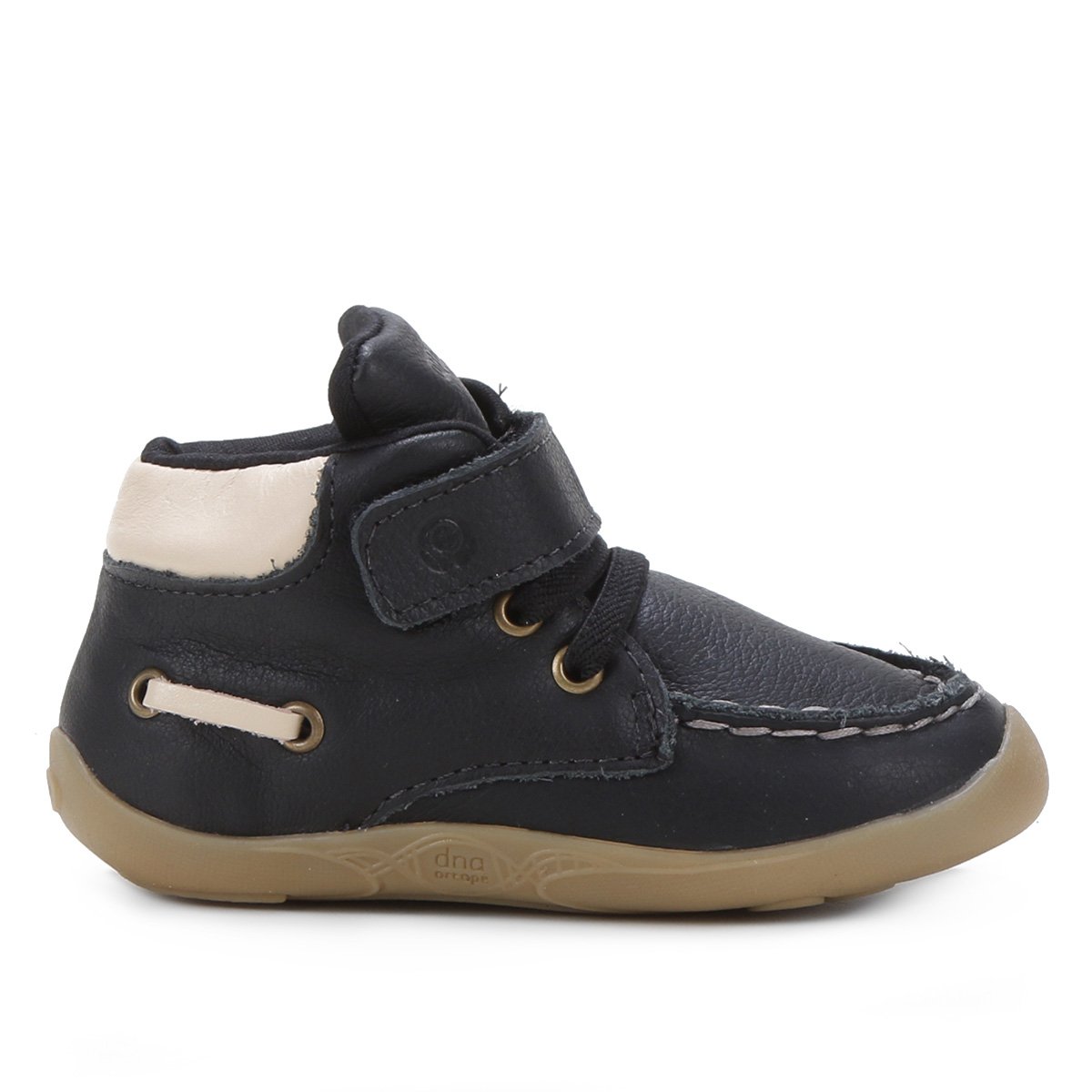 Sapato Bebê Cano Médio Ortopé Dna Masculino - Preto | Netshoes