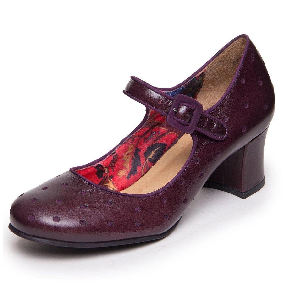 Sapato Boneca De Couro - Acai / Sued Uva 7825 | Netshoes