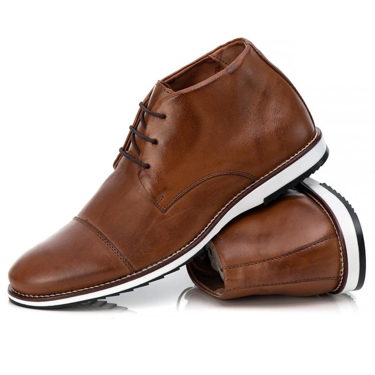 Sapato Casual Brogue Couro Masculino Cano Curto Cadarço e Sola Borracha Menor preço em Sapato Casual Brogue Couro Masculino Cano Curto Cadarço e Sola Borracha