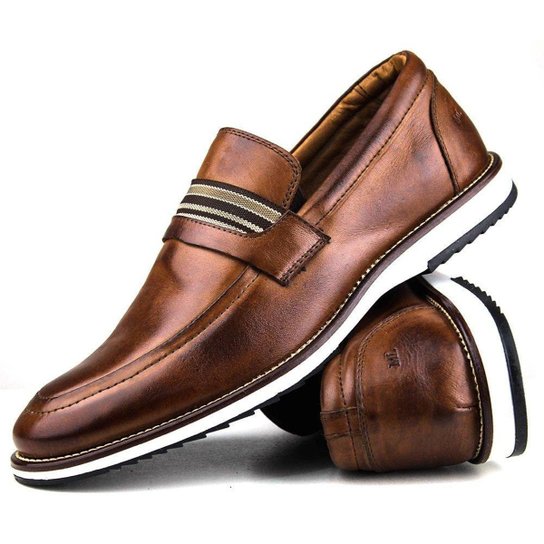 Sapato Casual Brogue Premium Comfort Social Castor Couro - Marrom Menor preço em Sapato Casual Brogue Premium Comfort Social Castor Couro - Marrom