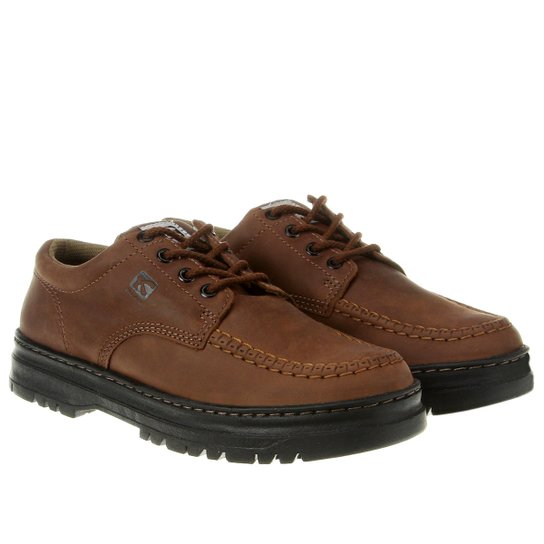 Sapato Casual Couro Kildare Pespontos - Café Menor preço em Sapato Casual Couro Kildare Pespontos - Café