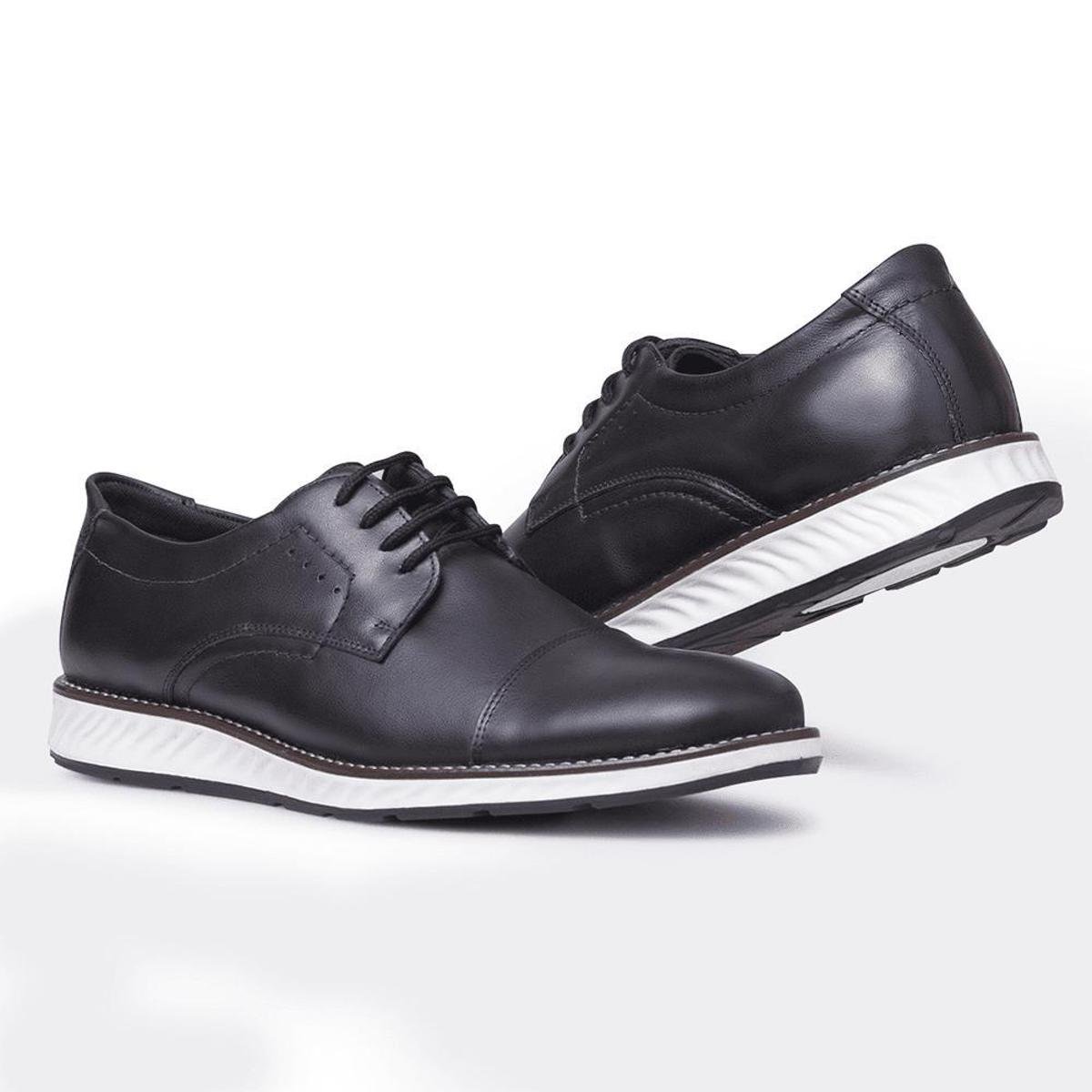 Sapato Casual Derby Nine4 Em Couro Macio Premium Forrado Em Couro - Preto é boa?