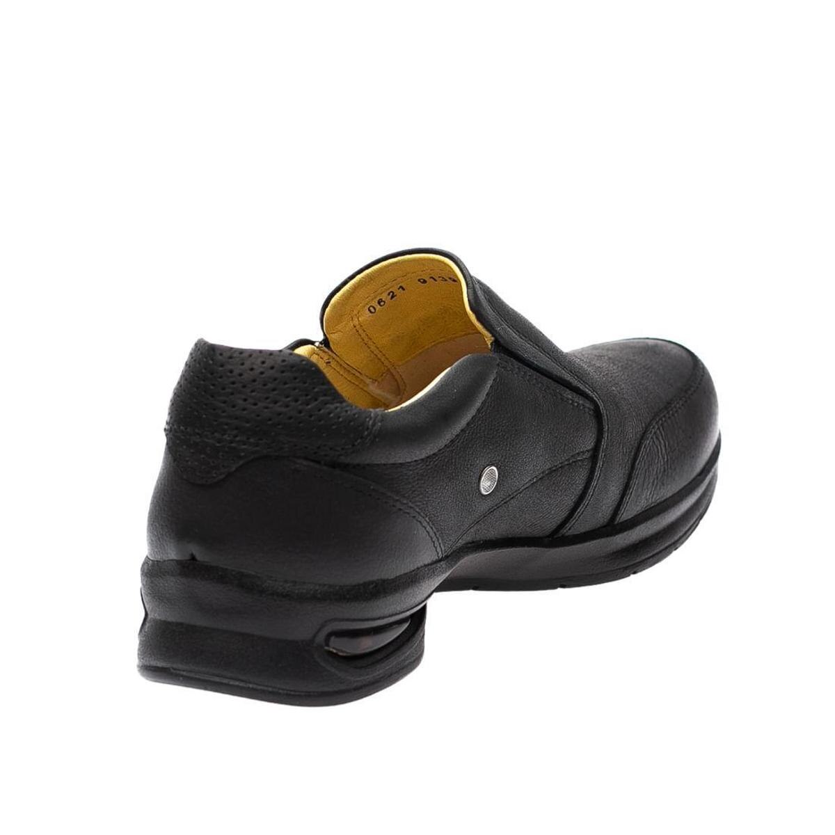 Sapato Casual Doctor Shoes com Bolha de Ar System Anti Impacto Couro 2139  Preto - Marinho | Netshoes