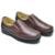 Sapato Casual em Couro Costura Manual Masculino com Elástico e Sola Borracha - Marrom