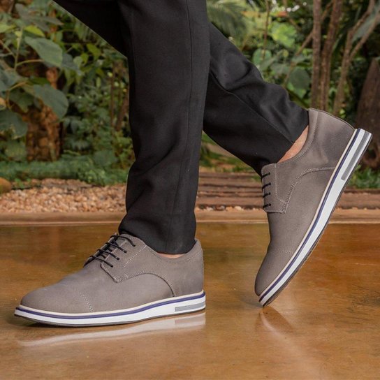 Sapato Casual Em Couro Legitimo Gregorio - 2104 Cinza - Cinza Menor preço em Sapato Casual Em Couro Legitimo Gregorio - 2104 Cinza - Cinza