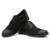Sapato Casual em Couro Masculino com Cadarço Bico Redondo e Sola Borracha - Preto