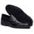 Sapato Casual Masculino Liso com Elastico Gravata e Bico Redondo - Preto