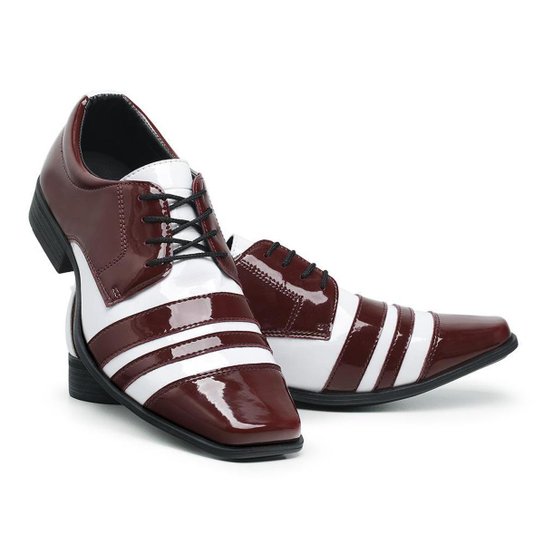Sapato Vermelho E Branco Masculino Sapato Masculino Italiano Em