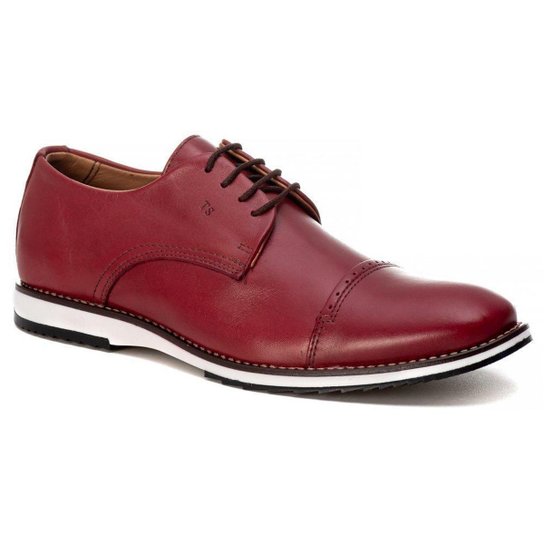 Sapato Casual Mr.Light Brogue Masculino - Bordô Menor preço em Sapato Casual Mr.Light Brogue Masculino - Bordô
