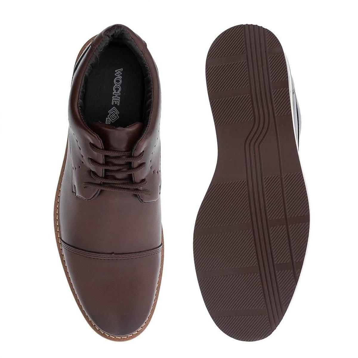 Sapato Casual Woche Detalhe Perfuros Masculino - Caramelo | Netshoes