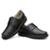 Sapato Conforto Casual em Couro Masculino Basico com Cadarço e Sola Borracha - Preto