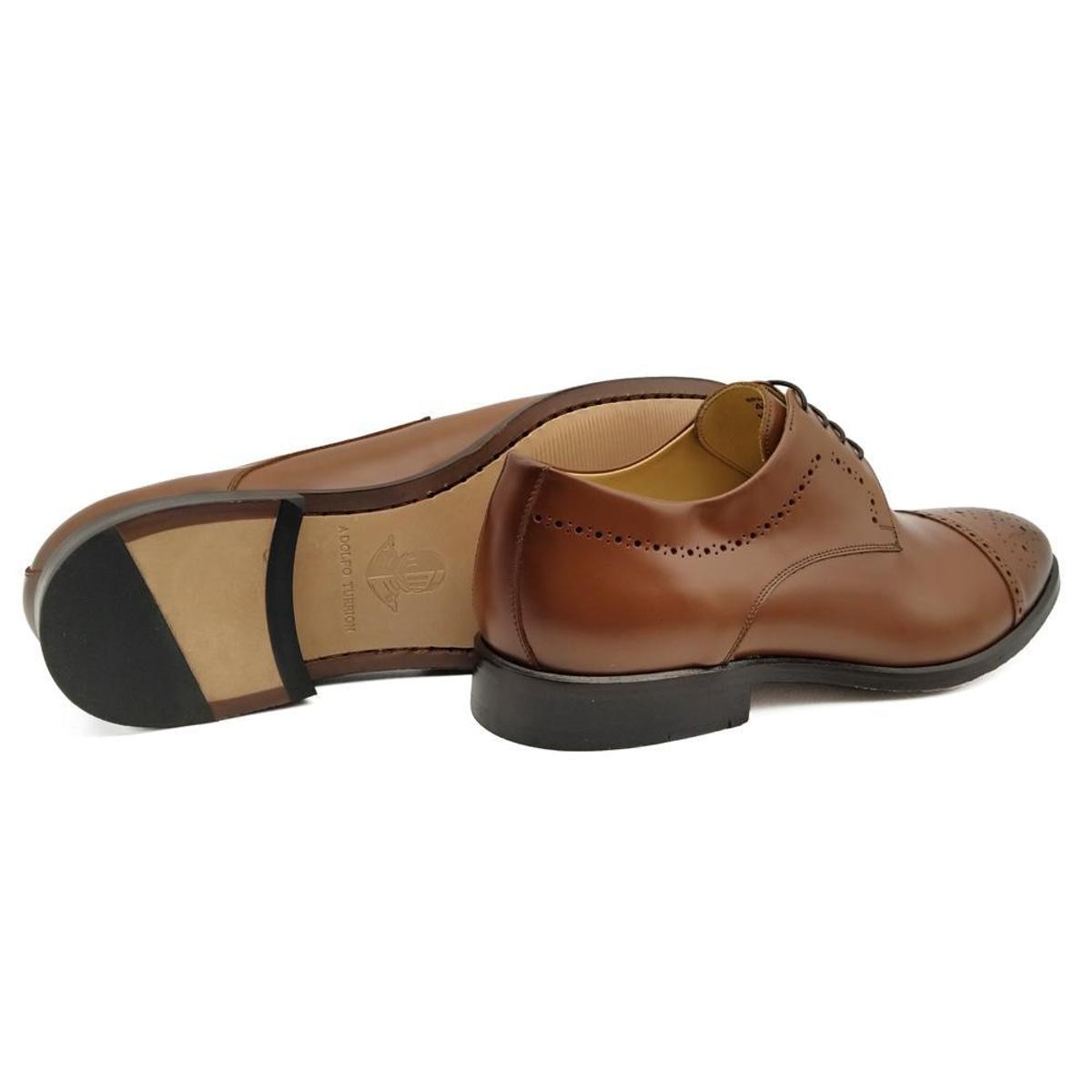 Sapato Derby Masculino Couro Brogue Bico Redondo Confortável - Marrom |  Netshoes