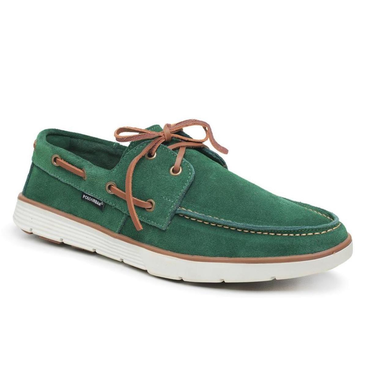 Sapato Dockside Masculino Camurça Borracha Conforto Versátil - Verde escuro  | Netshoes
