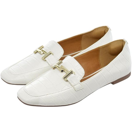 Sapato Feminino Mocassim Donatella Shoes Bico Quadrado Confort - Branco é ruim? Sapato Feminino Mocassim Donatella Shoes Bico Quadrado Confort - Branco é boa?