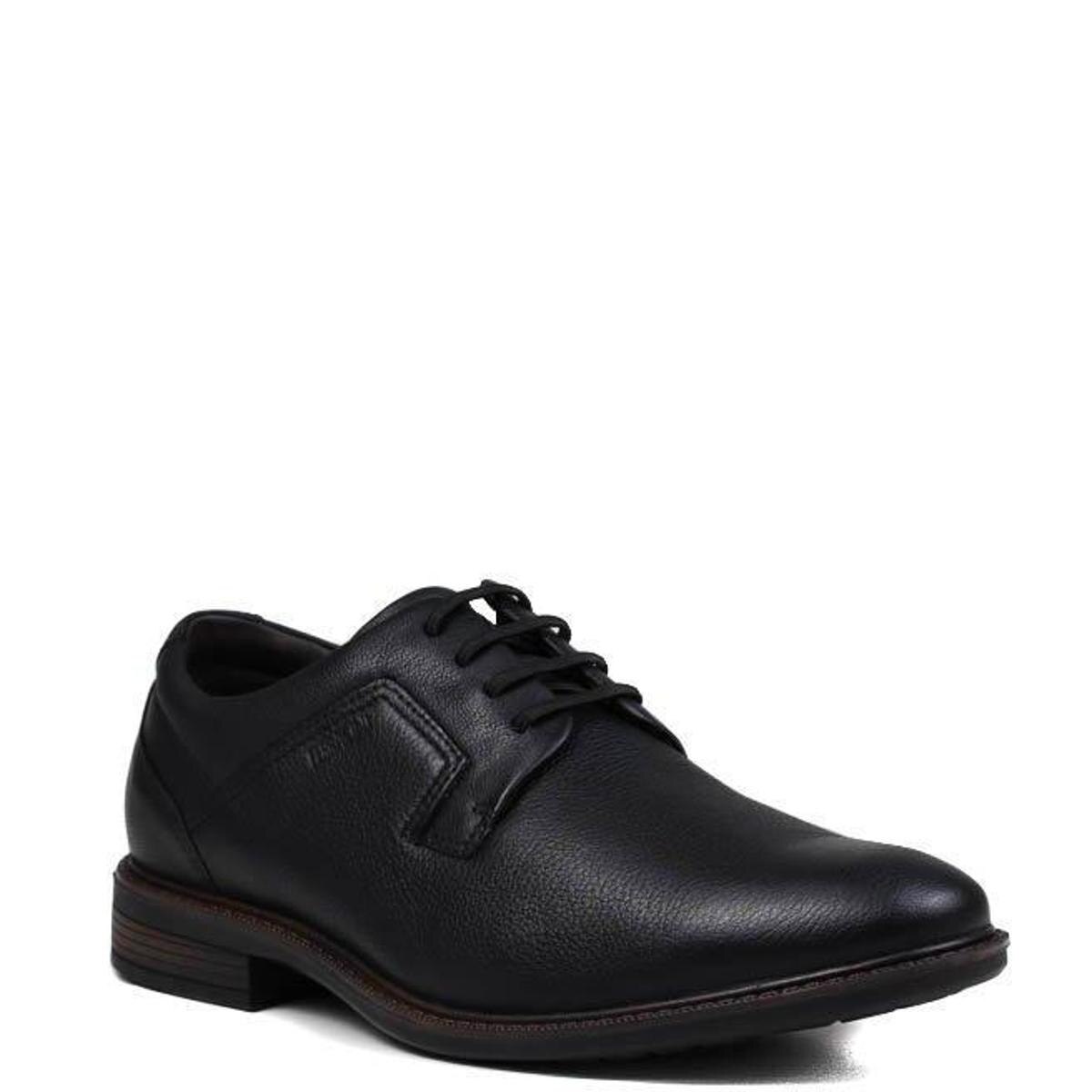 Sapato Ferracini Casual Clear em Couro Natural - Preto | Netshoes