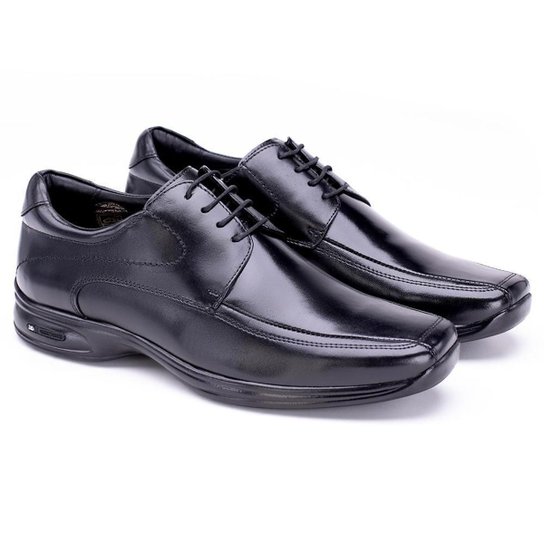 Sapato Jota Pe Casual 3D Vision em Couro - Preto Menor preço em Sapato Jota Pe Casual 3D Vision em Couro - Preto