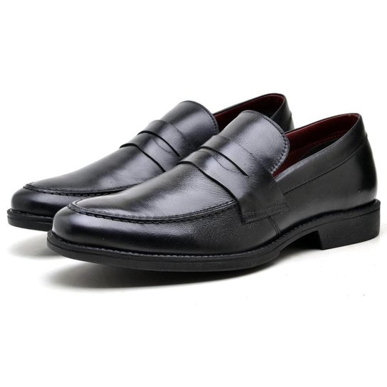 SAPATO LOAFER CASUAL MASCULINO 100% COURO - Preto Menor preço em SAPATO LOAFER CASUAL MASCULINO 100% COURO - Preto