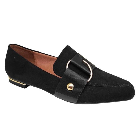 Sapato Loafer Fivela Vizzano 1345.111 Mocassim Feminino - Preto Menor preço em Sapato Loafer Fivela Vizzano 1345.111 Mocassim Feminino - Preto