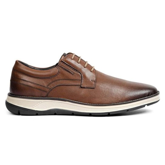 Sapato Masculino Casual Fluence Couro Marrom Havana Ferracini 5540-559J - Marrom Menor preço em Sapato Masculino Casual Fluence Couro Marrom Havana Ferracini 5540-559J - Marrom
