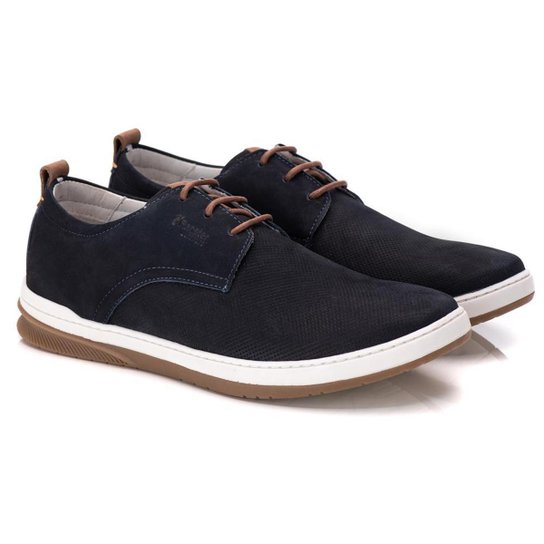 Sapato Masculino Casual Social Oxford Sapatênis Anti Stres Conforto Palmilha Em Gel Couro Legítimo - Azul Menor preço em Sapato Masculino Casual Social Oxford Sapatênis Anti Stres Conforto Palmilha Em Gel Couro Legítimo - Azul