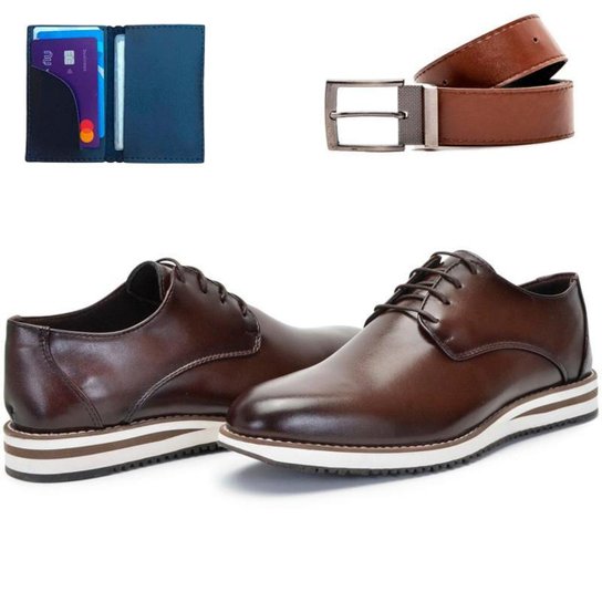 Sapato Masculino Social Casual Derby Oxford Sola EVA + Cinto E Cateria - Marrom é ruim? Sapato Masculino Social Casual Derby Oxford Sola EVA + Cinto E Cateria - Marrom é boa?
