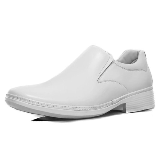 Sapato Masculino Social Pierrô extremo conforto couro legítimo cor branco