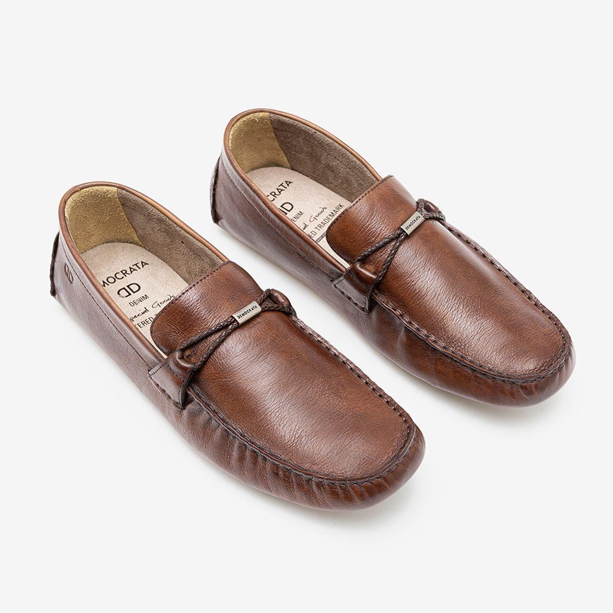 Mocassim de Couro Democrata Laguna Marrom 074140-005 - 43 em Promoção |  Ofertas na Americanas