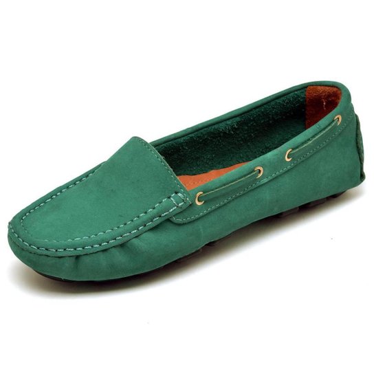 Sapato Mocassim Drive Casual Masculino Couro - Verde Menor preço em Sapato Mocassim Drive Casual Masculino Couro - Verde