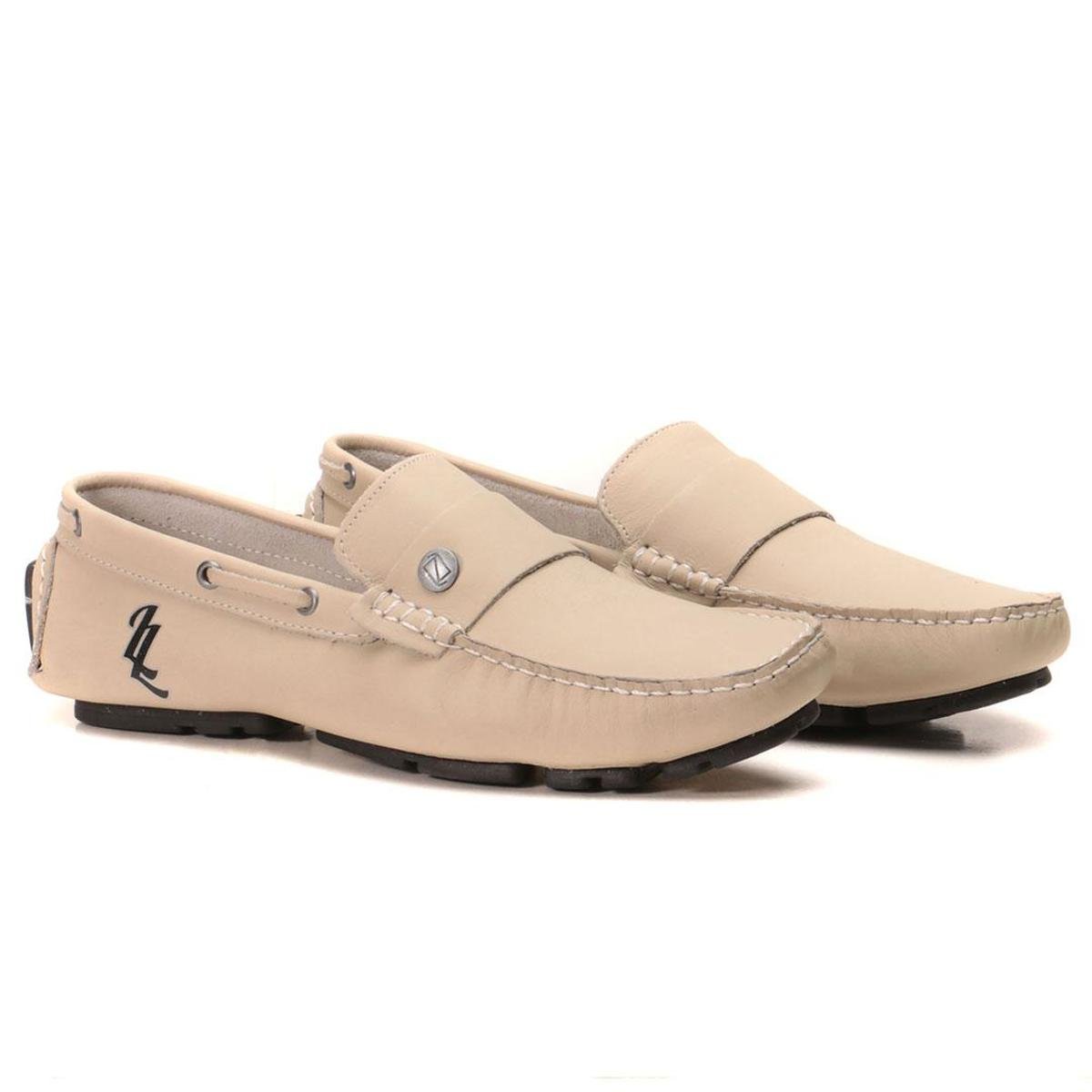 Sapato Mocassim Masculino em Couro - Bege | Netshoes